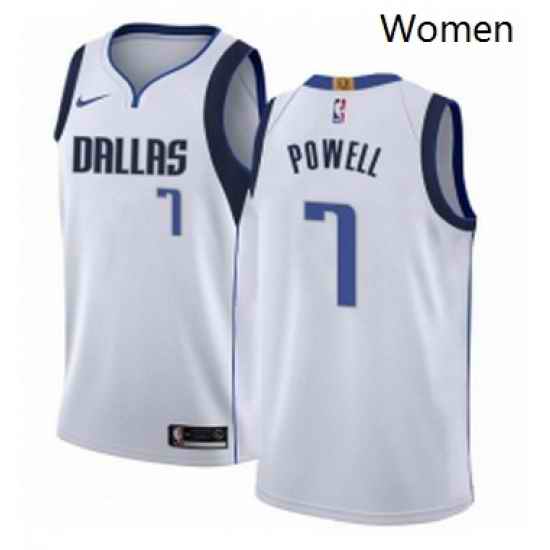 Womens Nike Dallas Mavericks 7 Dwight Powell Swingman White NBA Jersey Association Edition